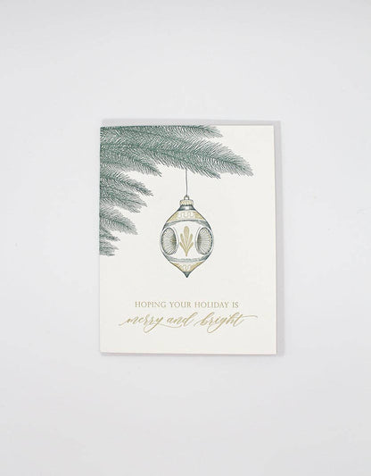 Merry and Bright Boxed Holiday Letterpress Cards