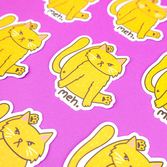 Funny Cat Butt Disgruntled Unhappy Kitty Vinyl Sticker
