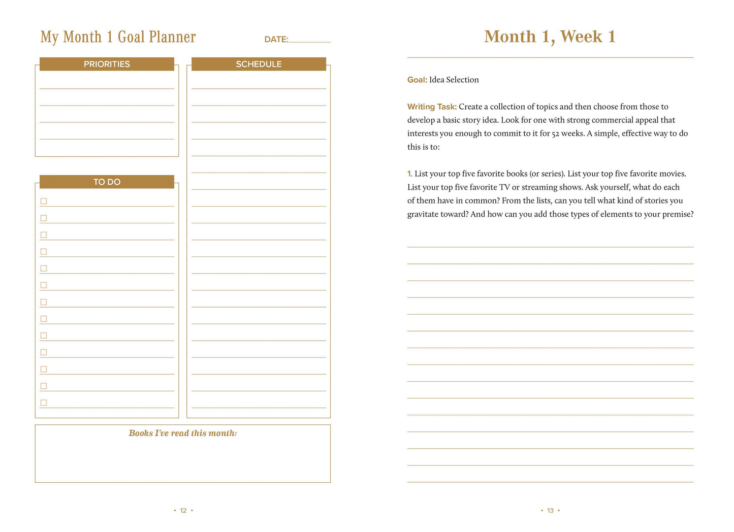 The Storyteller's Weekly Journal: A Guided Planner