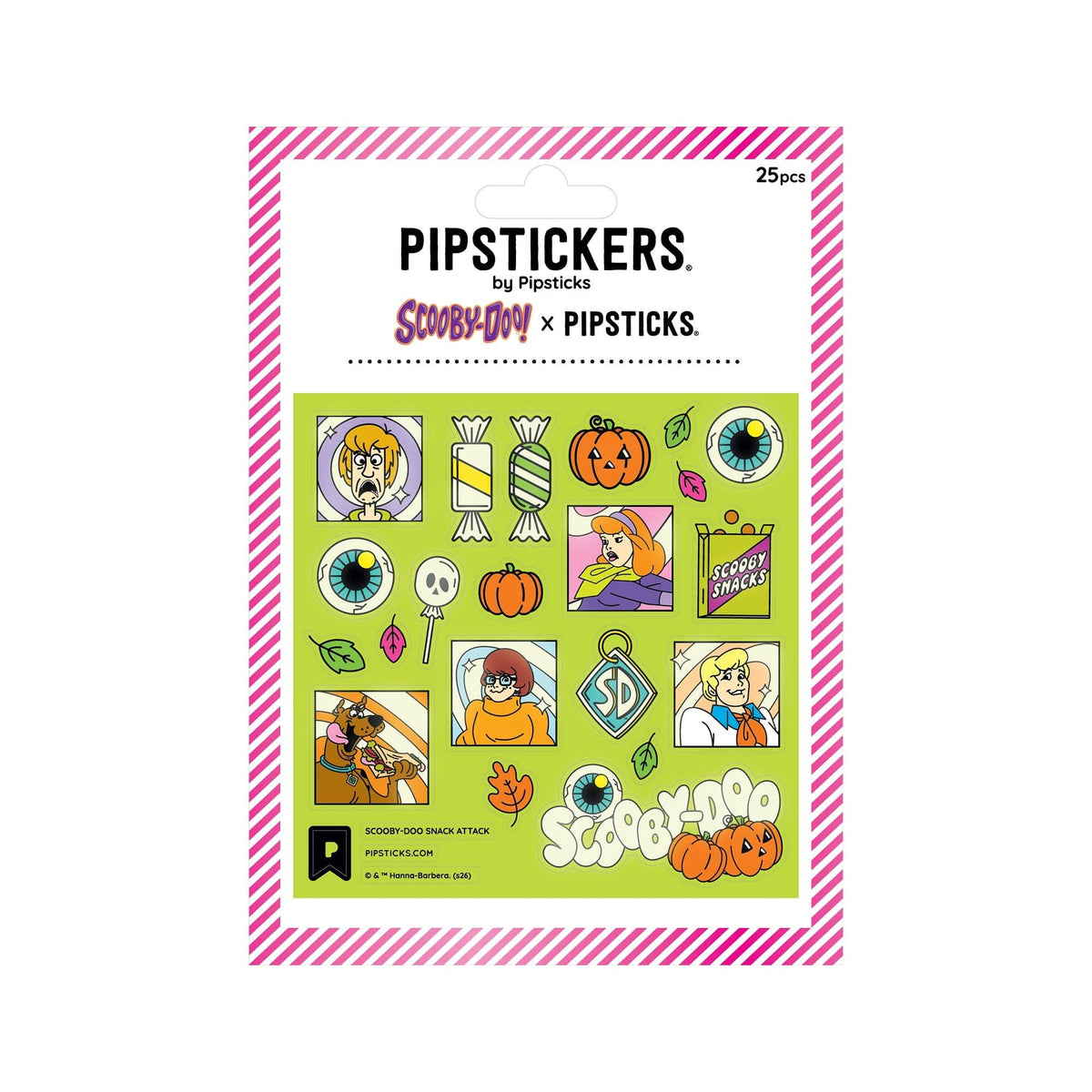 Pipstickers Scooby-Doo glow-in-the-dark sticker pack with assorted Halloween icons