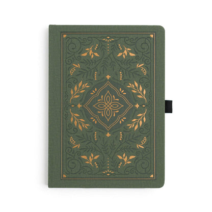 Storybook In Vintage Olive Dot Grid Notebook