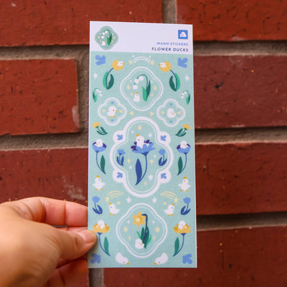 Sticker Sheet (Washi) - Flower Duck