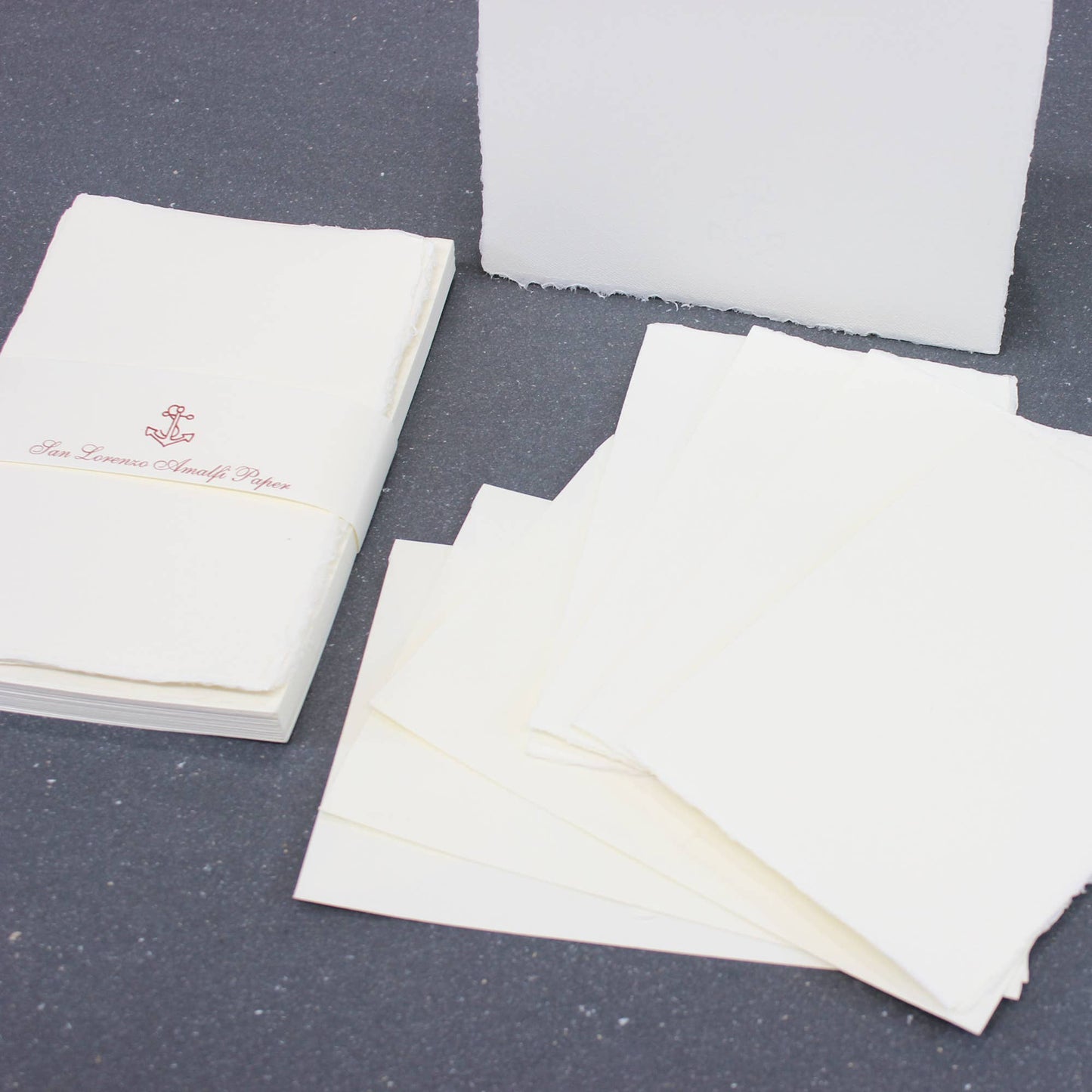 Amalfi Deckled Edge Fold Over Cards, Italian Handmade Paper