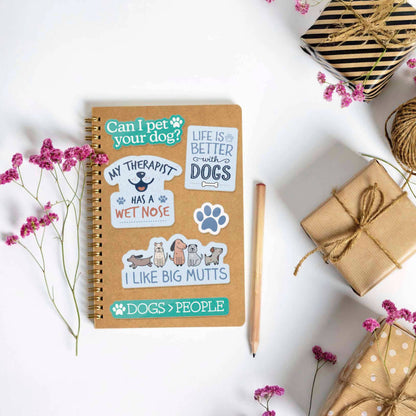 Dog Sticker Sheet - Set of 6 Mini Pet Decals w/ Hanger