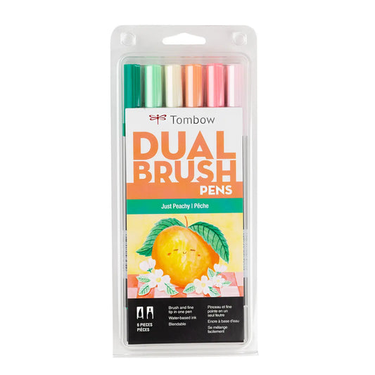 Dual Brush Pen 6-Pack Set (Just Peachy)