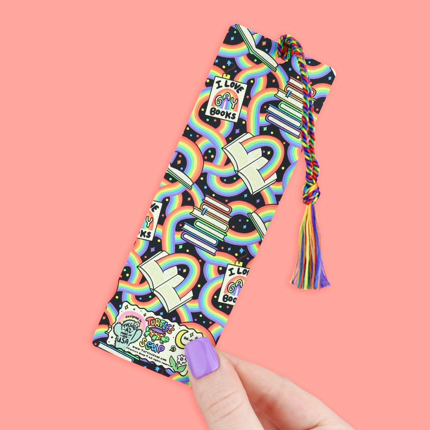 I Love Gay Books, LGBTQ, Queer, Pride, Bookmark with Tassel