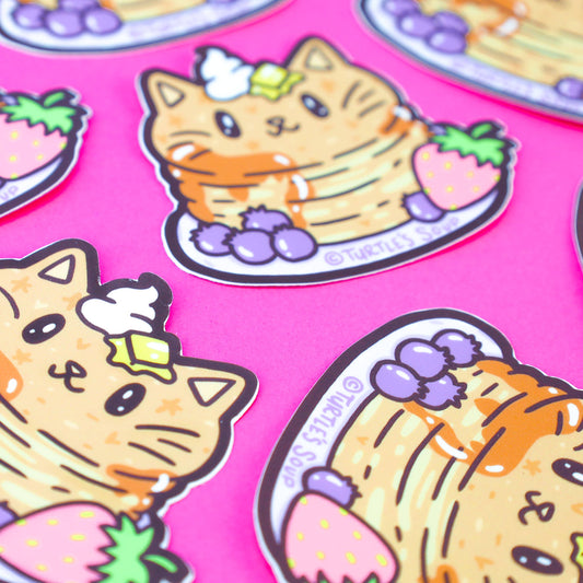Pancake Kitty Breakfast Cat Funny Animal Vinyl Sticker