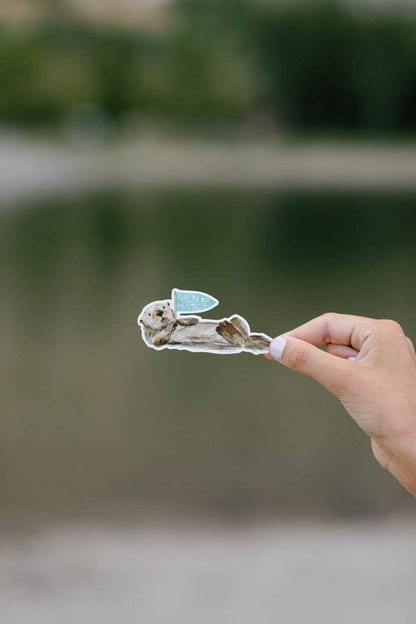 Otter Drink Water Reminder Sticker