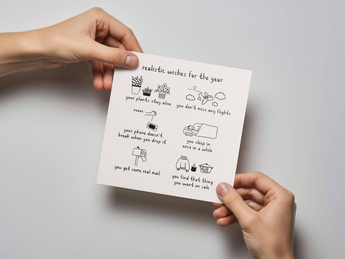 Realistic Wishes for the Year Card - Letterpress Printed