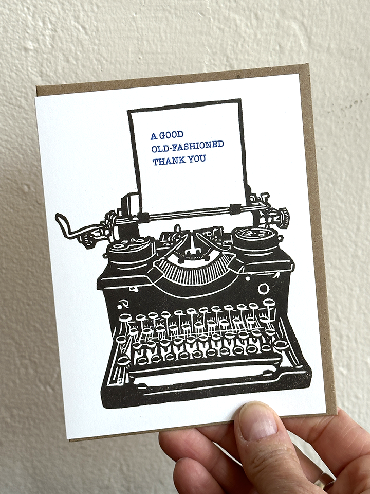 Typewriter-Thank You LETTERPRESS CARD