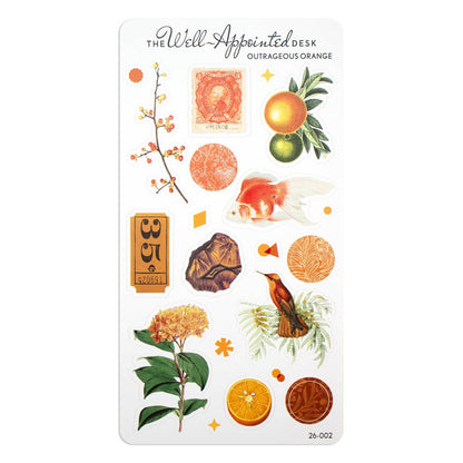 Outrageous Orange Sticker Sheet - RETRO RAINBOW COLLECTION