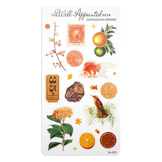 Outrageous Orange Sticker Sheet - RETRO RAINBOW COLLECTION