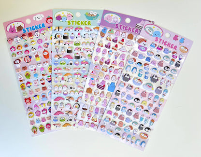 Tiny Animal Puffy Assorted Stickers