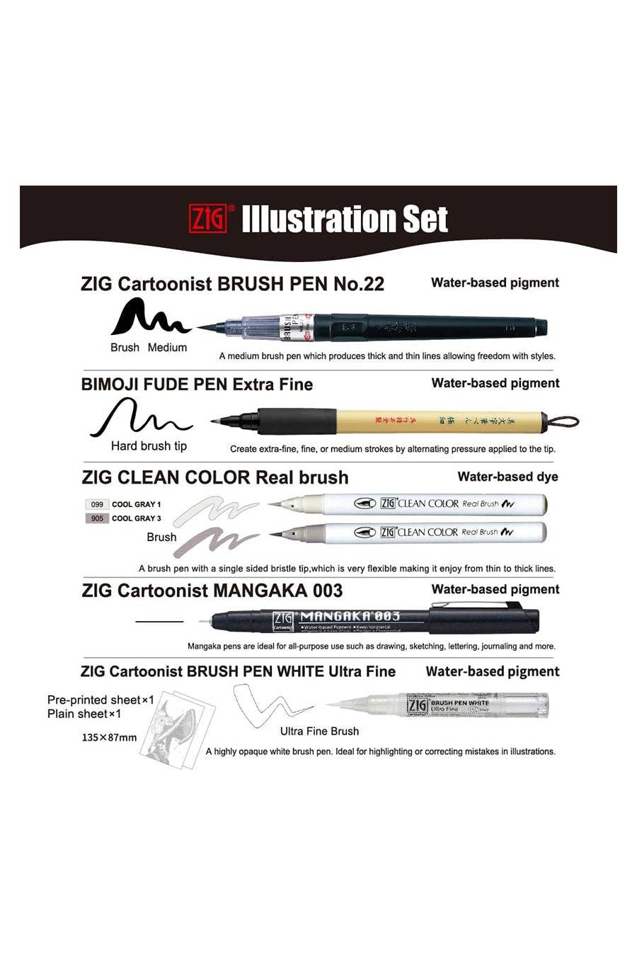 Zig® Illustration Drawing Sets