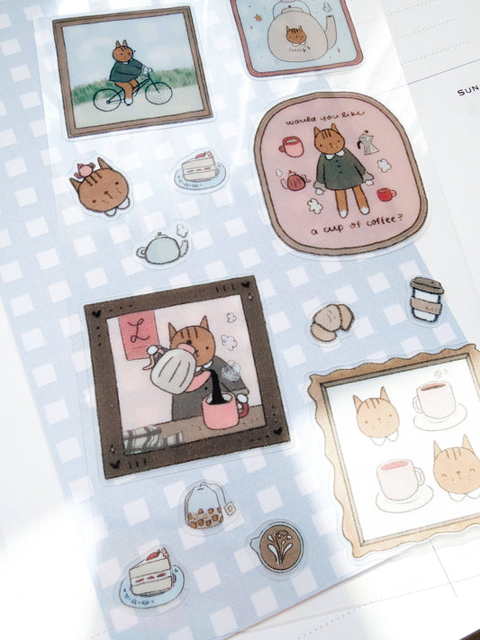 Kuboandlucy x Dana Ate Oatmeal Lucy's Cafe Sticker Sheet