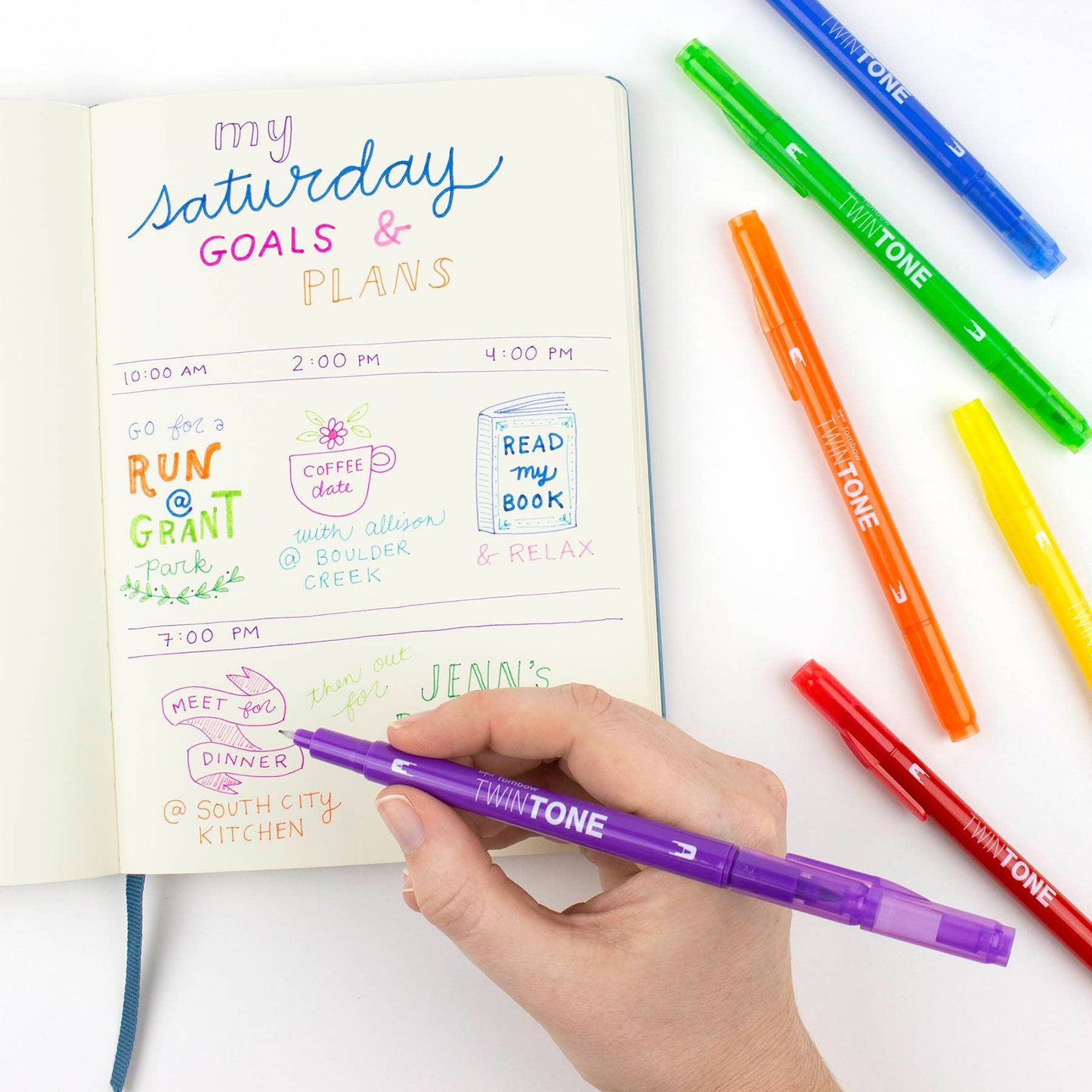 TwinTone Marker Set, 6-Pack Rainbow