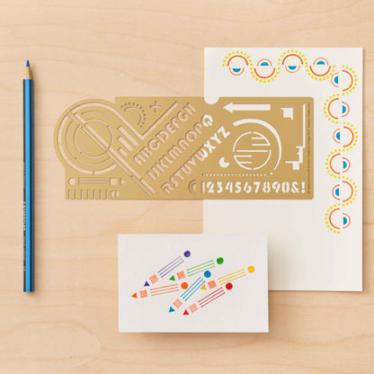 Bauhaus Design Stencil, Modern Journaling & Holiday Crafts