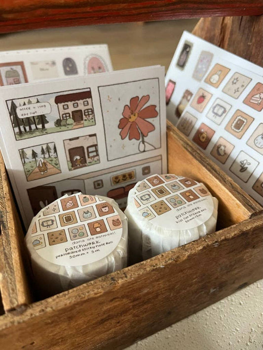 Patchwork kiss cut sticker roll
