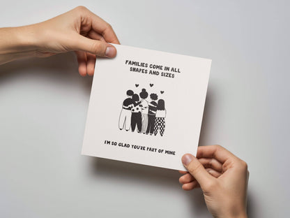 Families Come in All Shapes Card - Letterpress Printed