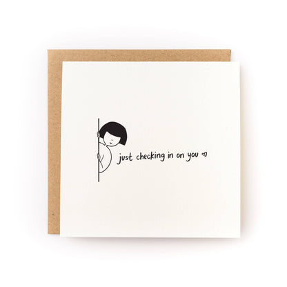 Just Checking in on You Card - Letterpress Printed