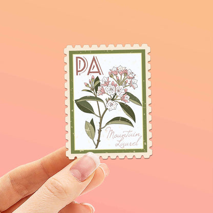 Pennsylvania State Flower Mountain Laurel Sticker - PA Stamp