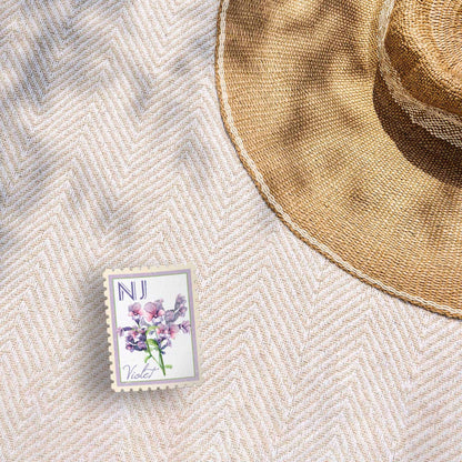 New Jersey State Flower Violet Sticker - Vintage Stamp Decal