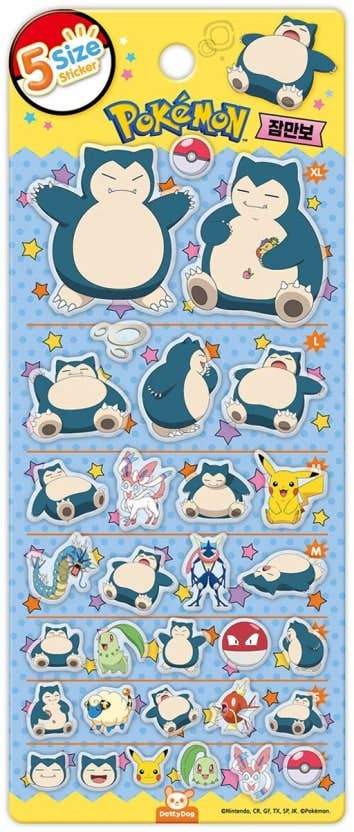 Pokemon 5 Size Sticker Sheet (Official Licensed)