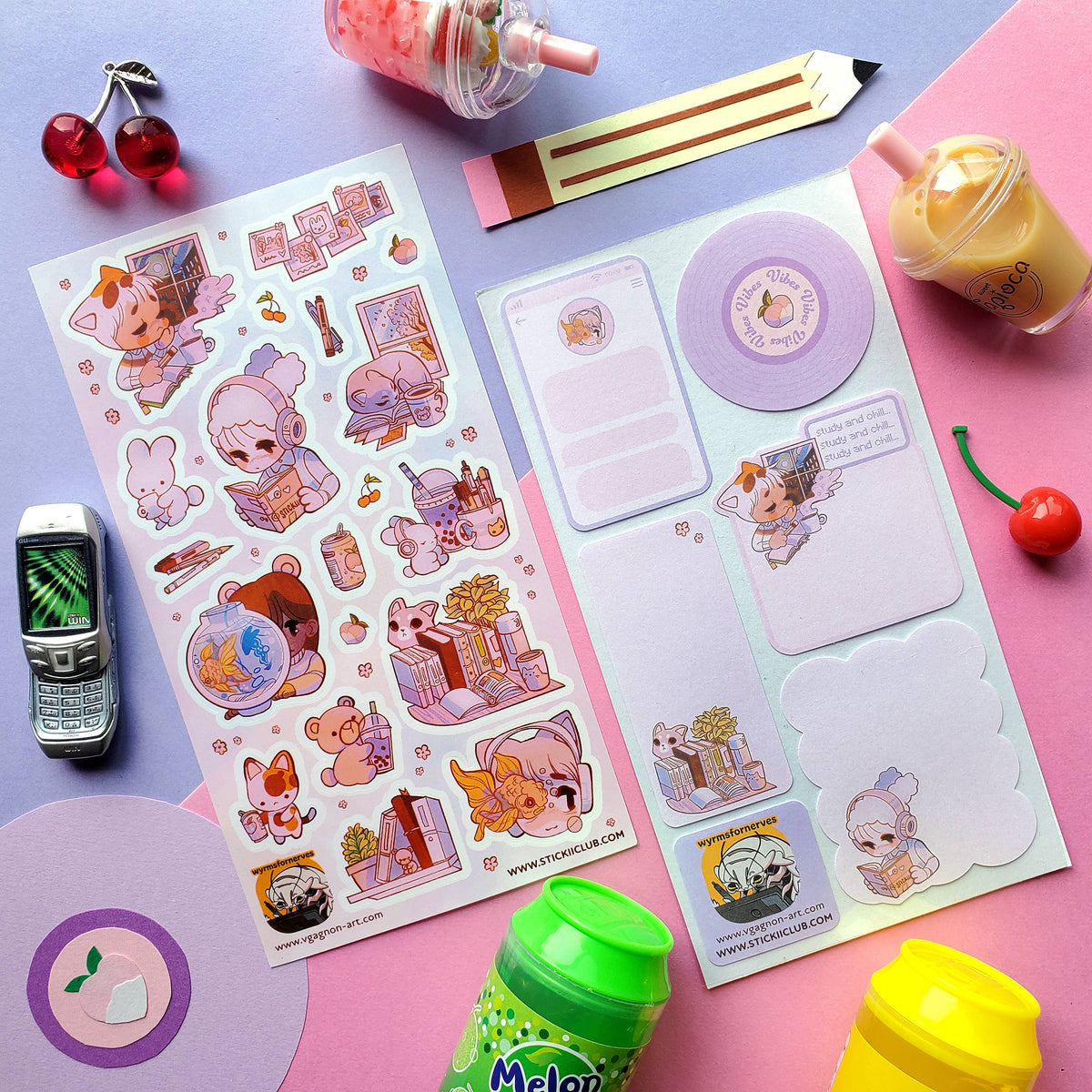 Study & Chill Sticker Sheet