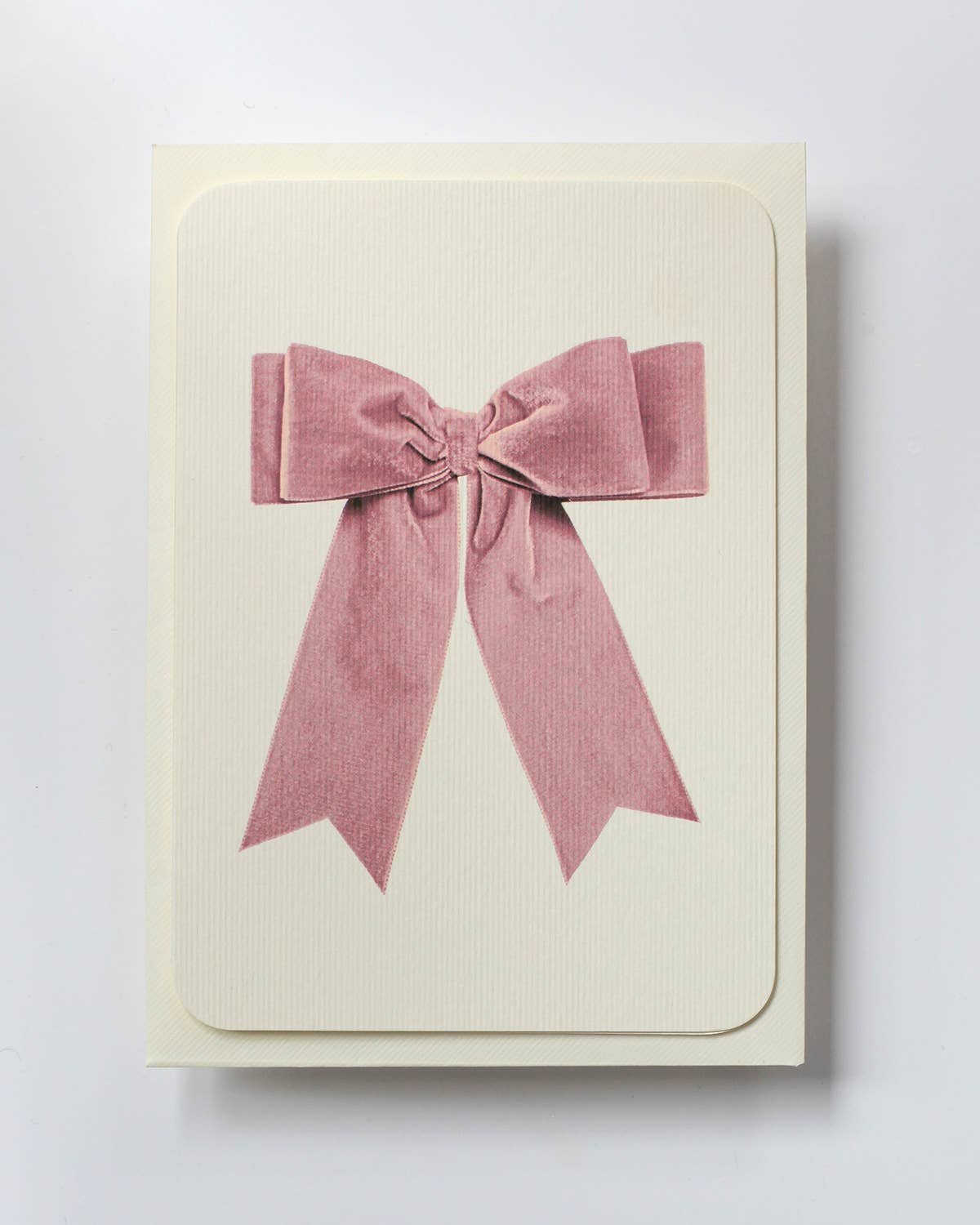 Baby Pink Velvet Bow Greeting Card | Birthday Card