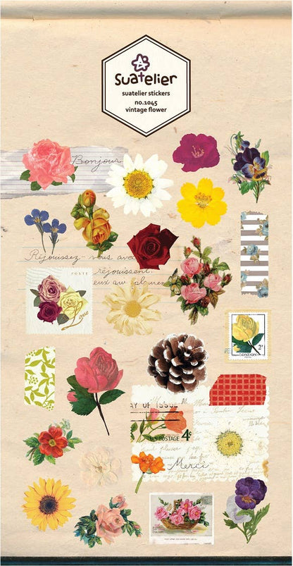 VINTAGE FLOWER STICKERS