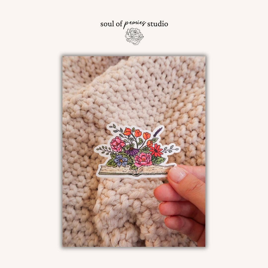 Floral Book Vinyl Sticker