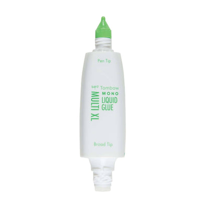 Dual-tip liquid glue applicator bottle with pen tip