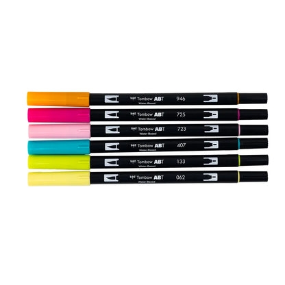 Dual Brush Pen 6-Pack Set (Happy Hour)