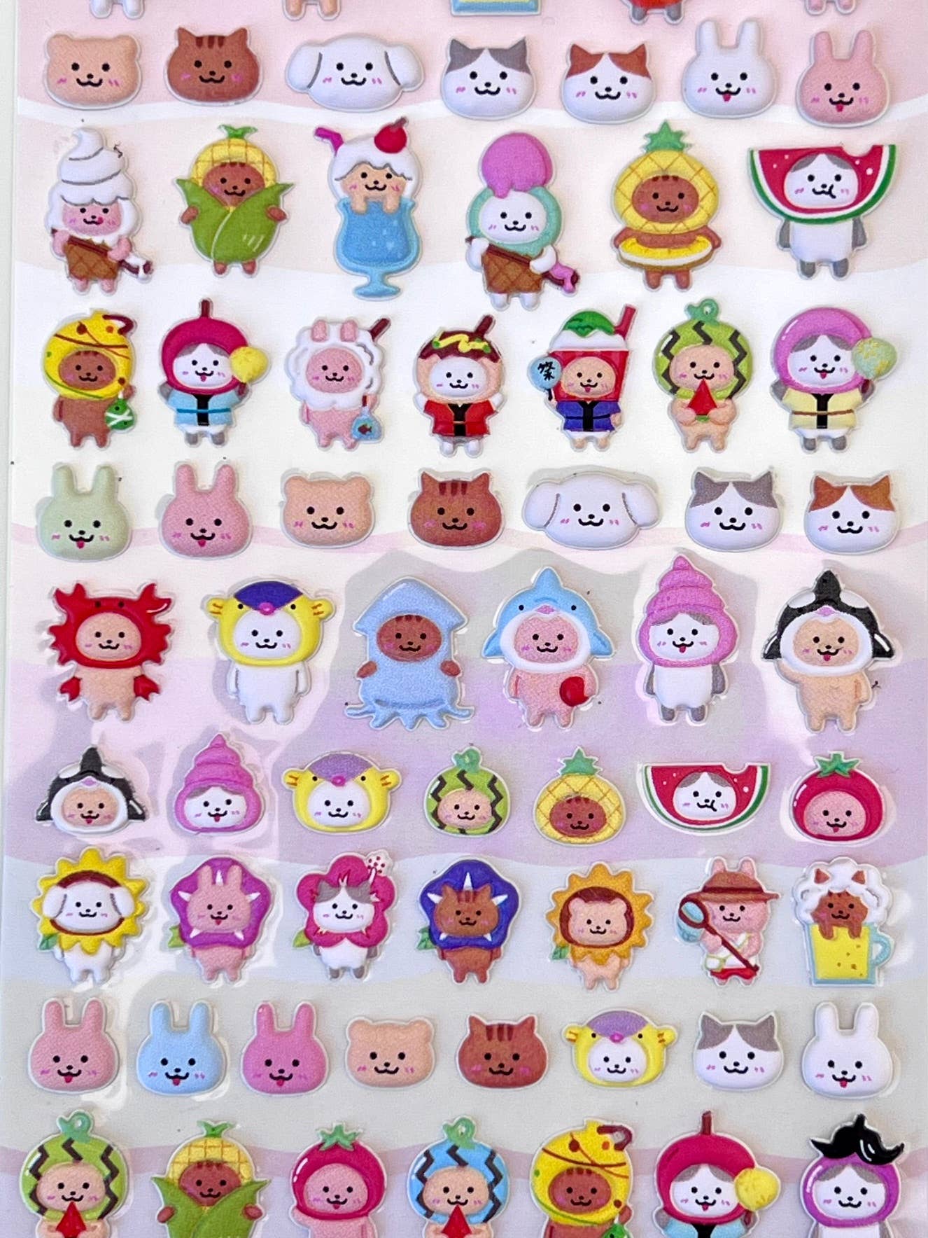 Tiny Animal Puffy Assorted Stickers