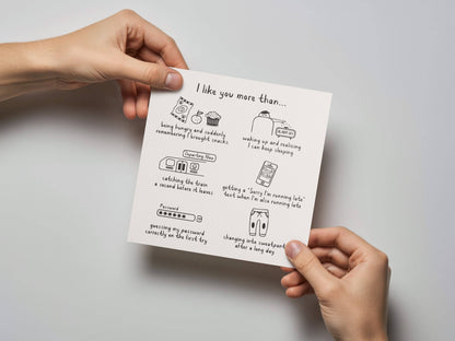 I Like You More Than... Love & Friendship Card - Letterpress Printed