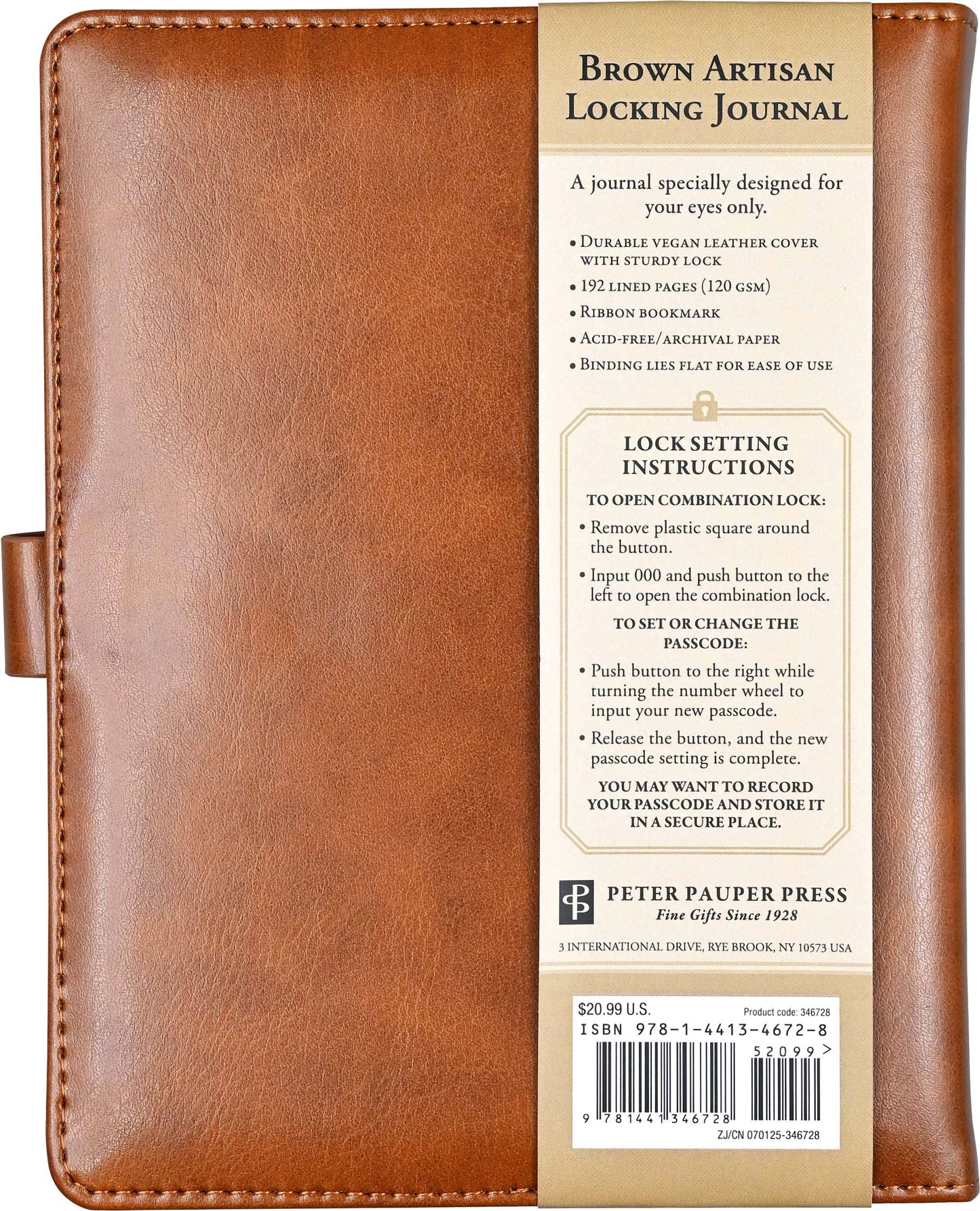 Brown Artisan Locking Journal