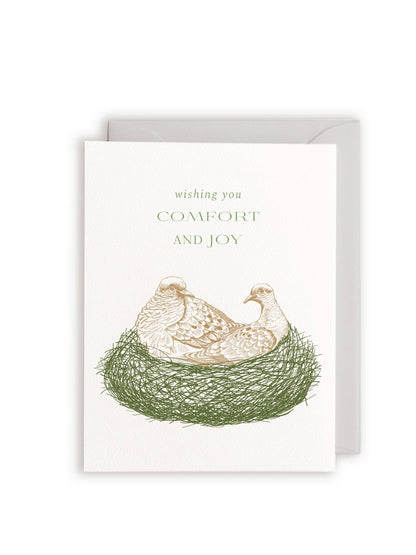 Wishing you Comfort and Joy Letterpress Greeting Card