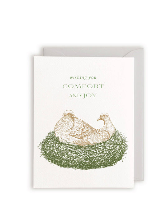 Wishing you Comfort and Joy Letterpress Greeting Card