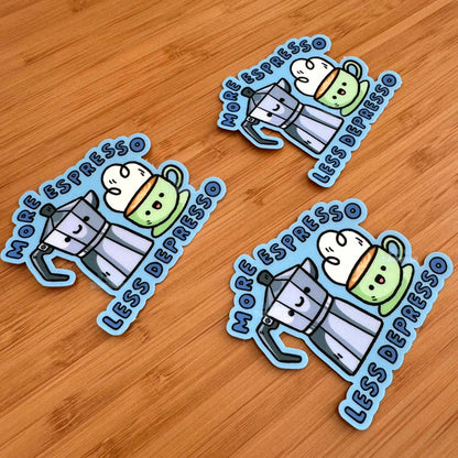 More Espresso Less Depresso Matte Sticker