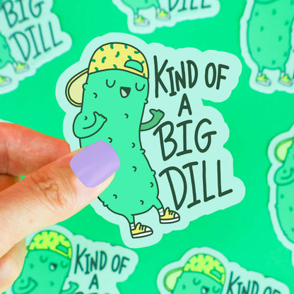 Big Dill Pickle Funny Food Pun Water Bottle Vinyl Sticker