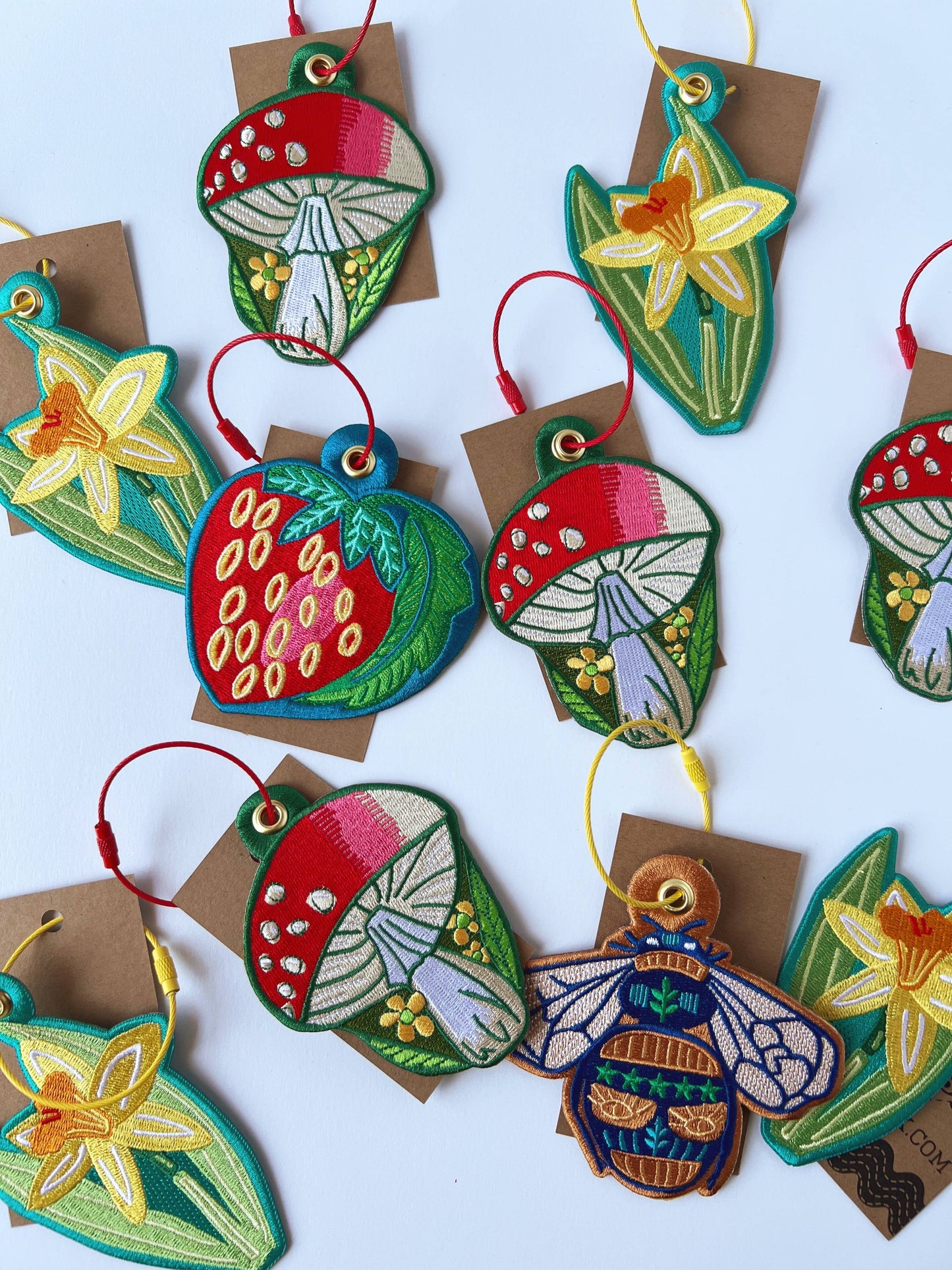 Strawberry bag charm keychain