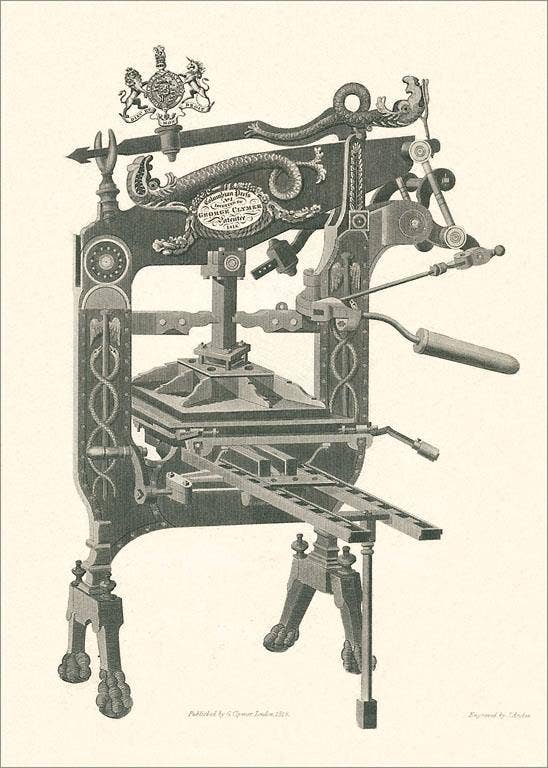 Postcard LT-224 Old Printing Press