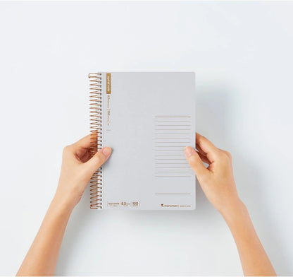 SPIRAL NOTE BASIC NOTEBOOK A5 LINE 6.5MM 150 SHEETS GREY