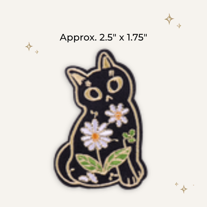 Daisy Kitty Embroidered Patch