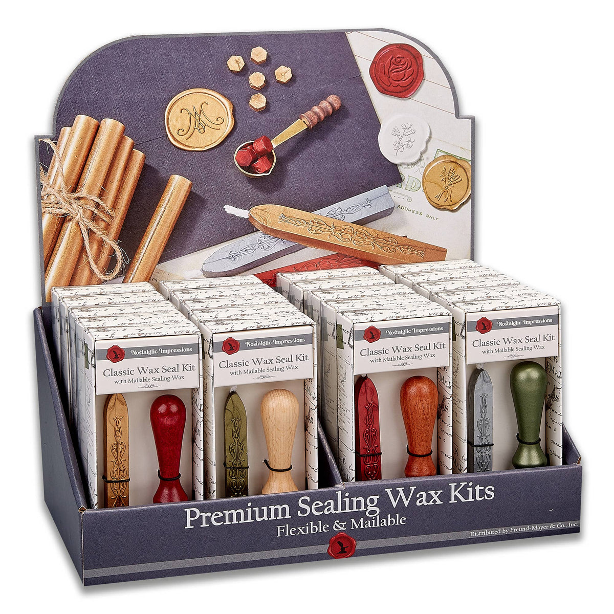 Nature-Inspired Wood Handle Wax Seal Kits in Compact Display