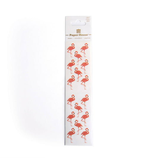 Flamingo sticker pack with red flamingo silhouette pattern on a clear sheet