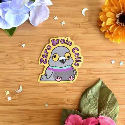 Zero Brain Cells Glitter Sticker