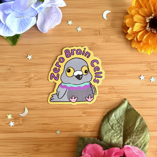Zero Brain Cells Glitter Sticker