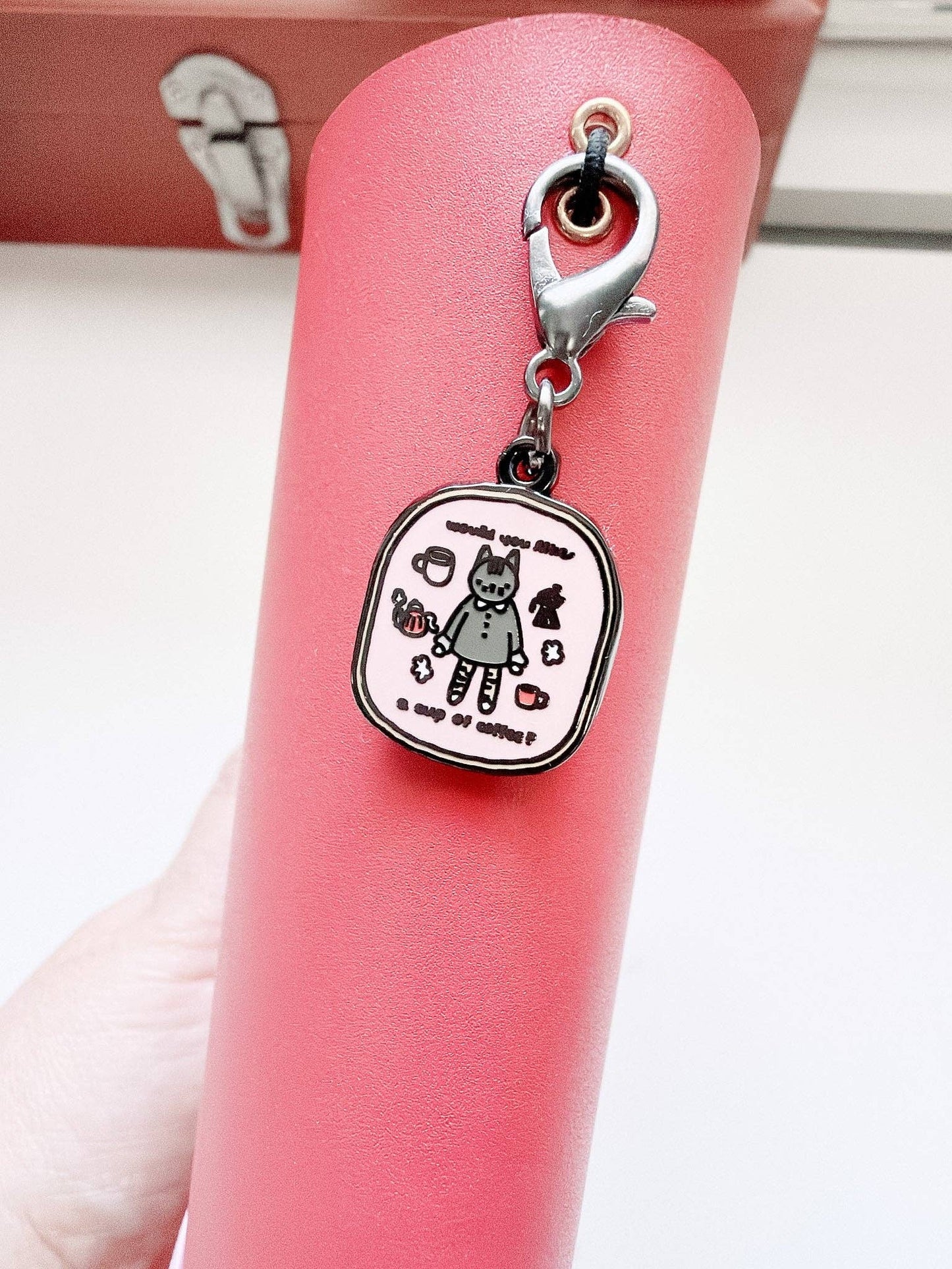 Kuboandlucy x Dana ate Oatmeal | Would You Like A Latte Enamel Charm