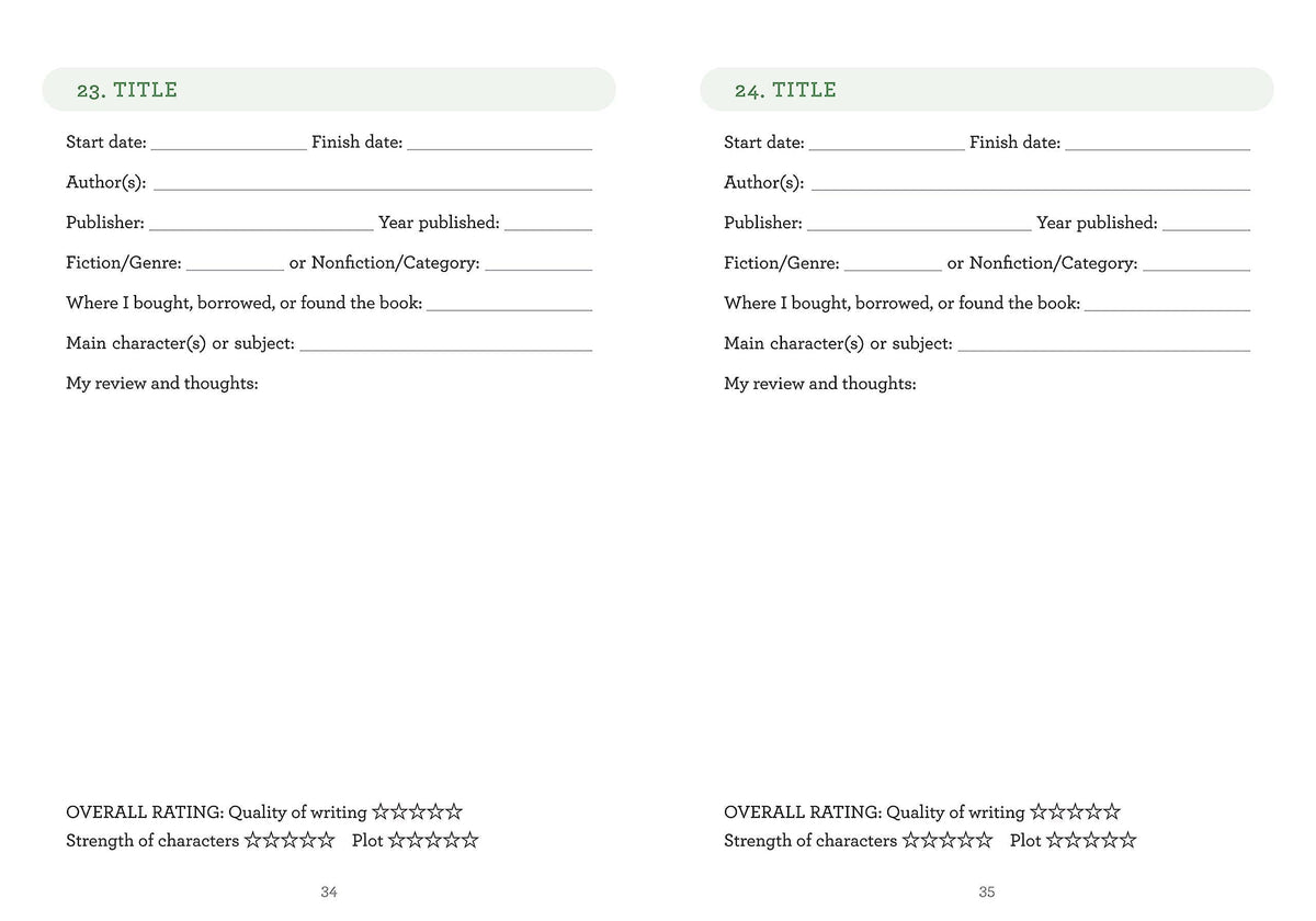 My Book Journal: A Reading Diary for Bibliophiles